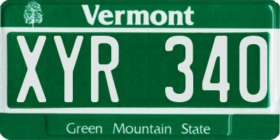 VT license plate XYR340