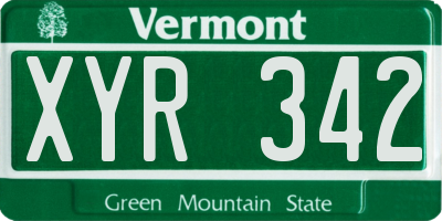 VT license plate XYR342