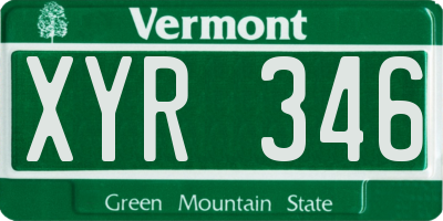 VT license plate XYR346