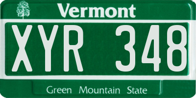 VT license plate XYR348