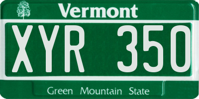VT license plate XYR350