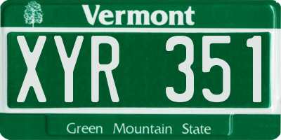 VT license plate XYR351