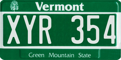 VT license plate XYR354
