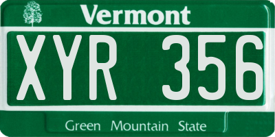 VT license plate XYR356