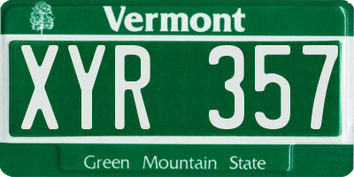 VT license plate XYR357