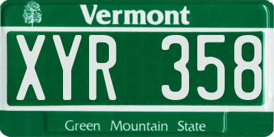 VT license plate XYR358