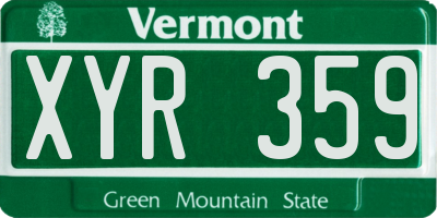 VT license plate XYR359