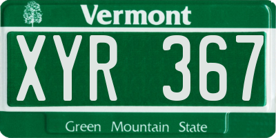 VT license plate XYR367