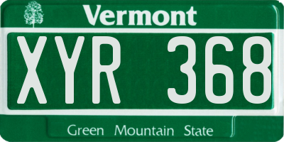 VT license plate XYR368