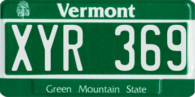 VT license plate XYR369