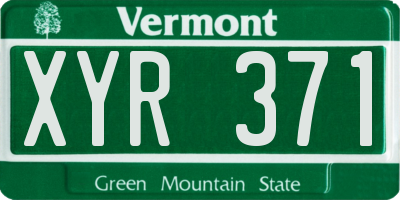 VT license plate XYR371