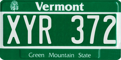 VT license plate XYR372