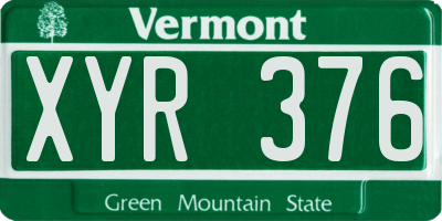 VT license plate XYR376