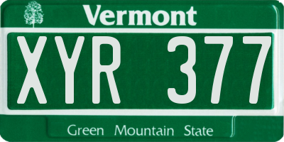 VT license plate XYR377