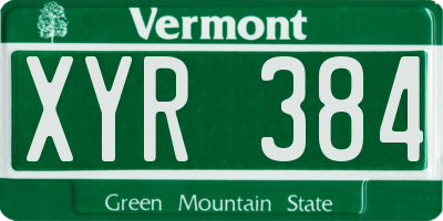 VT license plate XYR384