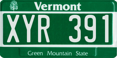 VT license plate XYR391