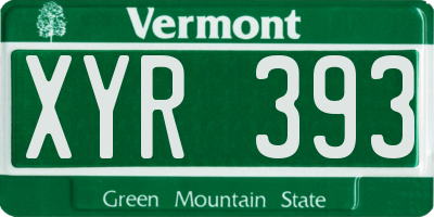 VT license plate XYR393