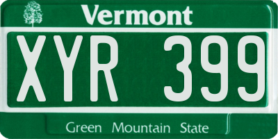 VT license plate XYR399