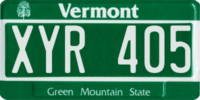 VT license plate XYR405