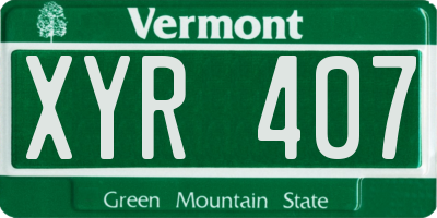 VT license plate XYR407