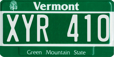 VT license plate XYR410