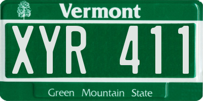 VT license plate XYR411