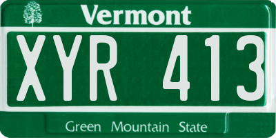 VT license plate XYR413