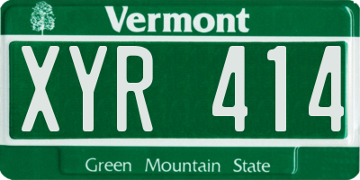 VT license plate XYR414