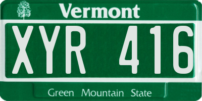 VT license plate XYR416