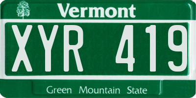 VT license plate XYR419