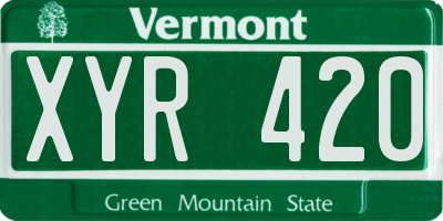 VT license plate XYR420