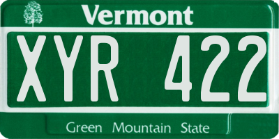 VT license plate XYR422