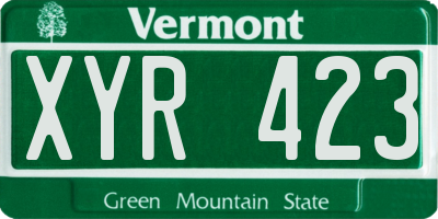 VT license plate XYR423