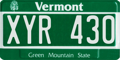 VT license plate XYR430