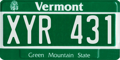 VT license plate XYR431