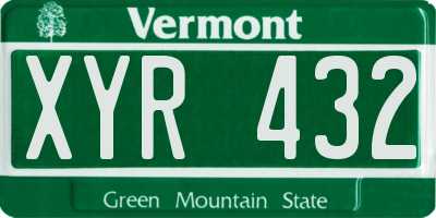 VT license plate XYR432