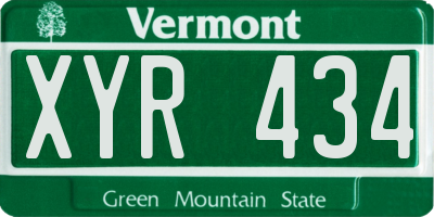 VT license plate XYR434