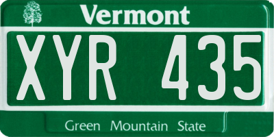 VT license plate XYR435