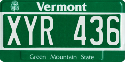 VT license plate XYR436