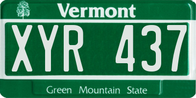 VT license plate XYR437