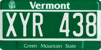 VT license plate XYR438