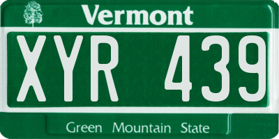 VT license plate XYR439