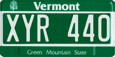 VT license plate XYR440