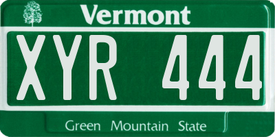VT license plate XYR444