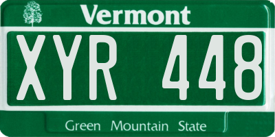VT license plate XYR448