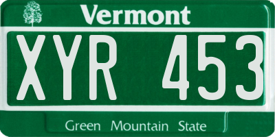VT license plate XYR453