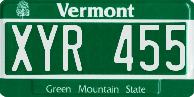 VT license plate XYR455