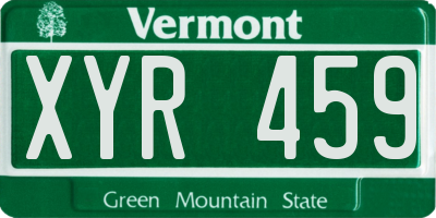 VT license plate XYR459