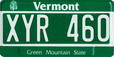 VT license plate XYR460