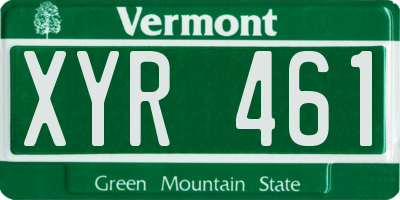 VT license plate XYR461